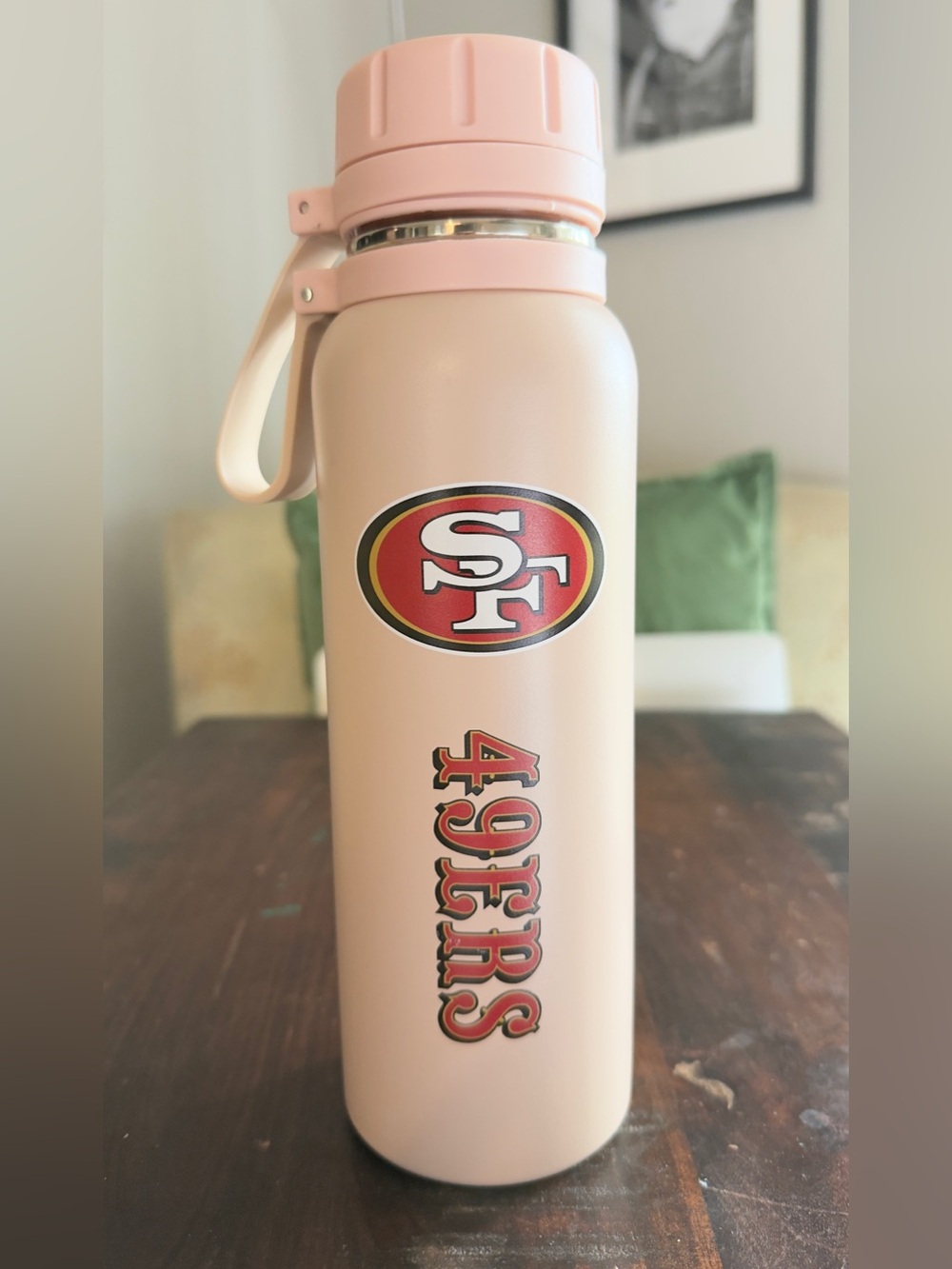 49ers Pink Stainless Steel Water Bottle